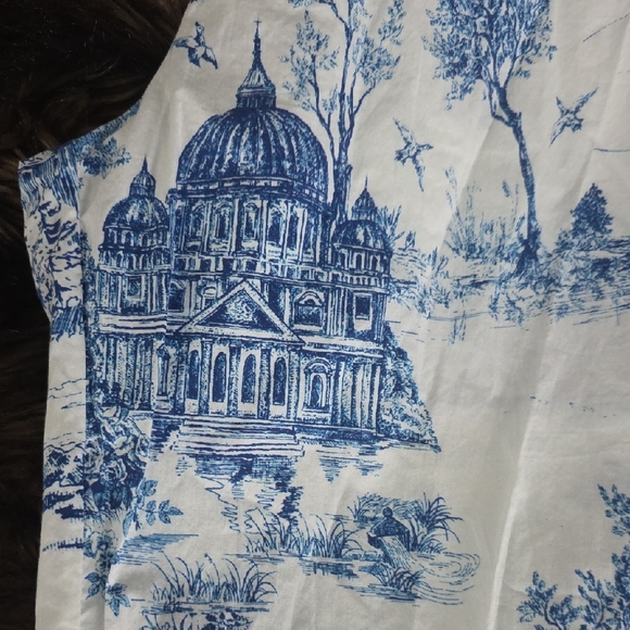 Blue and White Women's Pajama Set - Picture 7 of 9